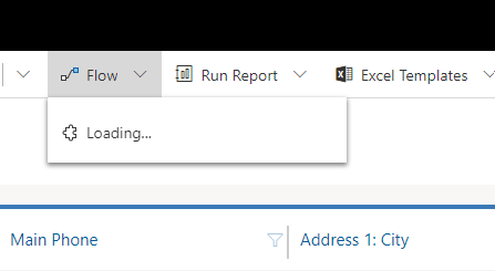 Dynamics 365 flow button stuck on loading