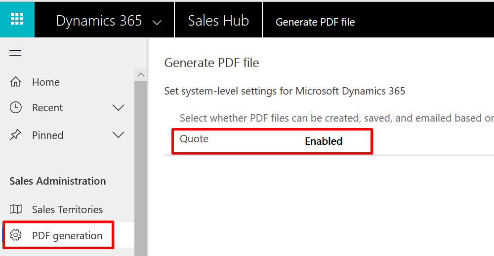 Enable generate PDF feature